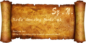 Szádeczky Noémi névjegykártya