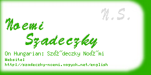 noemi szadeczky business card